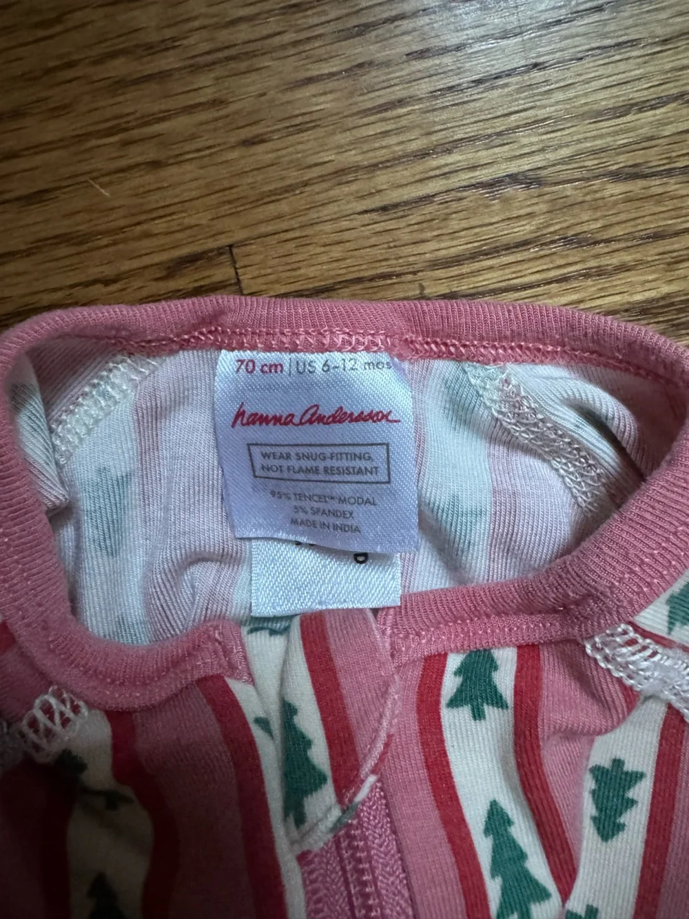Hanna Andersson Pink & Cream Holiday Tree Pajamas